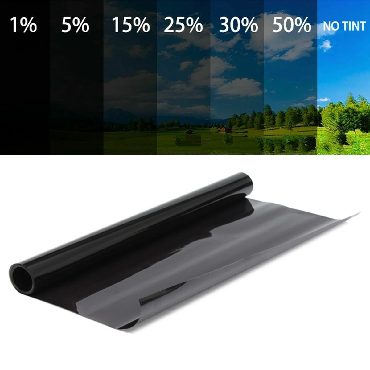 Пленка для тонирования стекол автомобиля 6 м рулон 5% 15% 30% 50% VLT УФ-изоляция дома