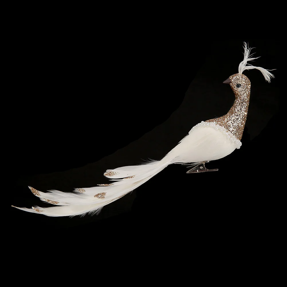 Artificial Simulation Feathers Peafowl Bird Model Garden Decoration Ornaments Wedding Ornament | Дом и сад