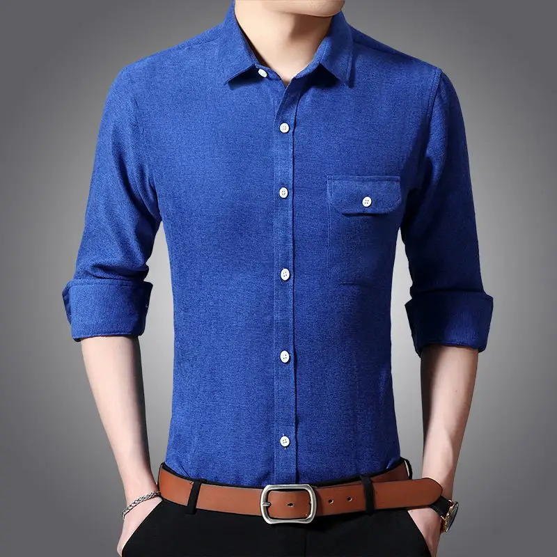 Мужская Фланелевая рубашка в клетку хлопок весна-осень 2019 Повседневная с длинным