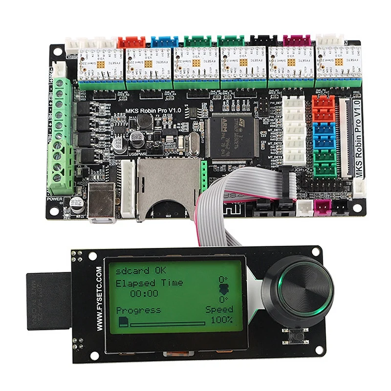 3D Printer Dual Z-Axis MKS Robin Pro Motherboard + 6 Pcs TMC2209 Stepper Motor Driver Mini12864 Screen Set Accessories | Компьютеры и