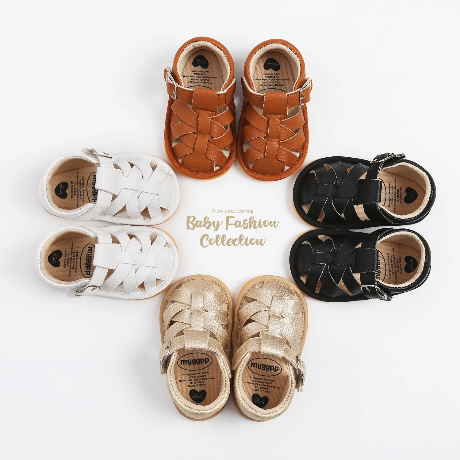 

Rome Style Soft Leather Baby Sandals Toddlers Summer Little Shoes For Girls Boys 0-18M Sandals Newborns Non-slip First Walkers