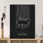 Черно-белые классические кинопостеры Matrix, холст, настенное искусство, живопись, Декор, принты, рамка, Декор для дома, художественное оформление