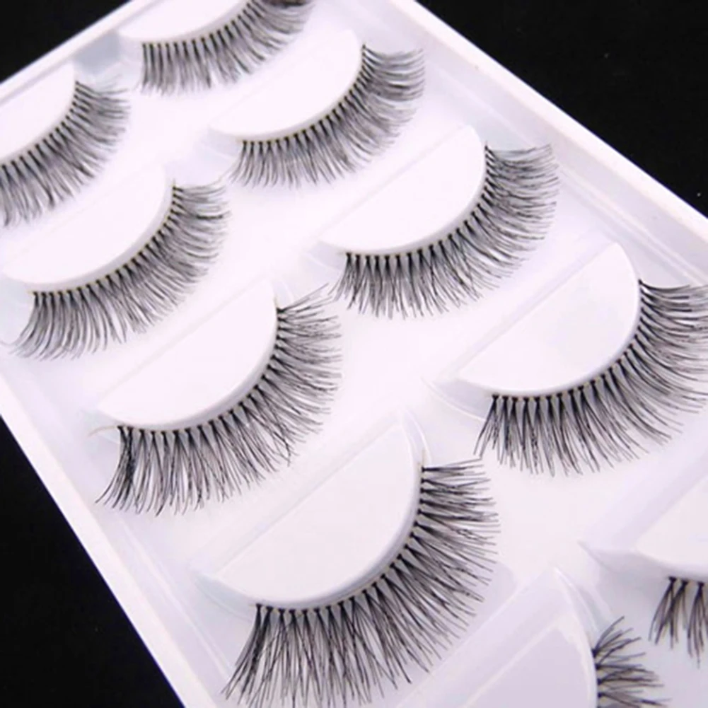 5 Pairs Natural Sparse Cross Eye Lashes Extension Makeup Long False Eyelashe Tools Accessories reusable eyelash set | Красота и