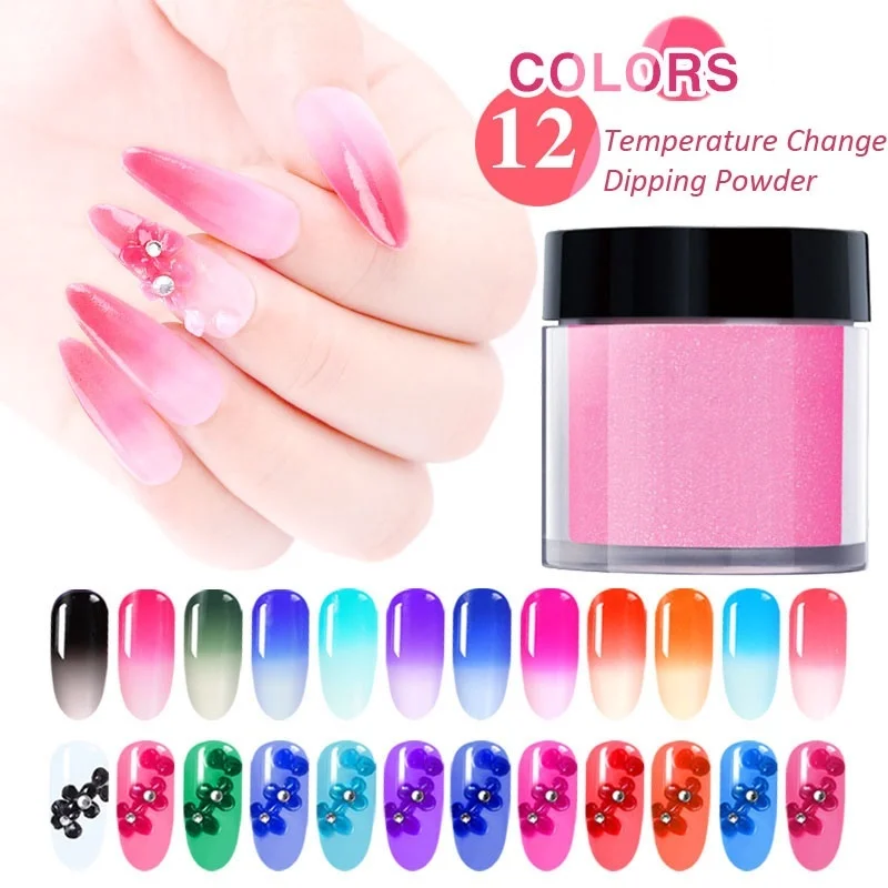 Набор термального маникюрного порошка для ногтей с изменением температуры