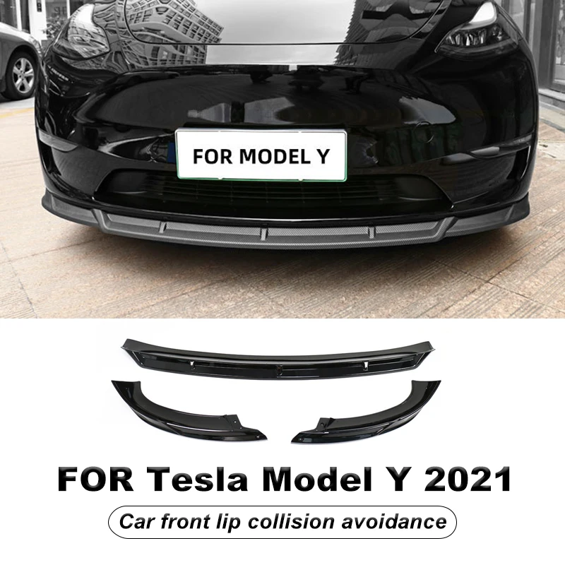 

For Tesla Model Y 2020-2021Install Front Lip Large Surround Front Shovel Anti-Collision Spoiler Protector Decoration Accessories