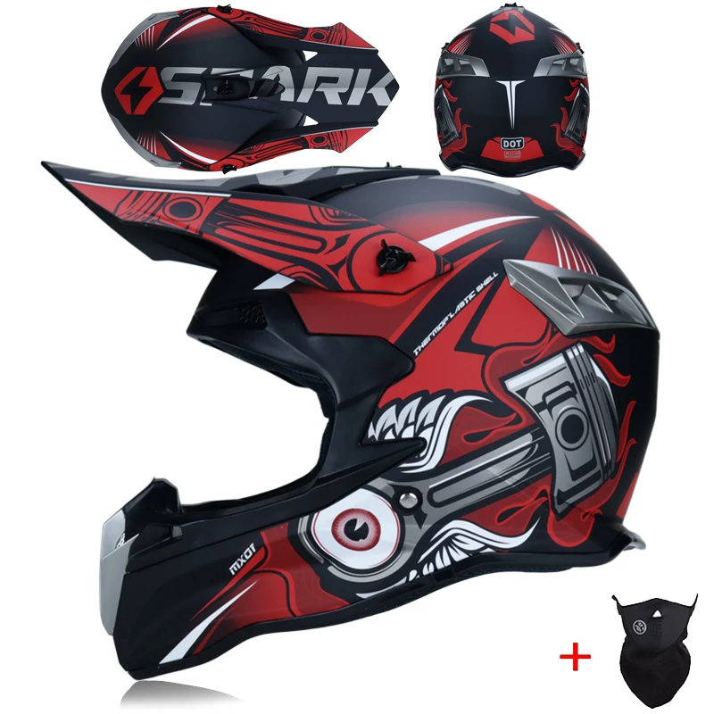 MSUEFKD мужские высокопрочные на открытом воздухе внедорожные мотоциклетные Moto Dirt Bike Racing набор шлемов гоночный шлем велосипедные перчатки - Цвет: 8