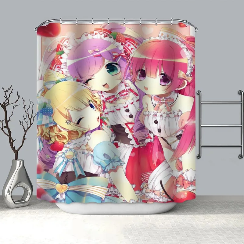 

100% Polyester Fabric Custom Idol time Pripara Anime Shower Curtain Modern Bathroom Curtain Waterproof HD Printing Bath Curtain