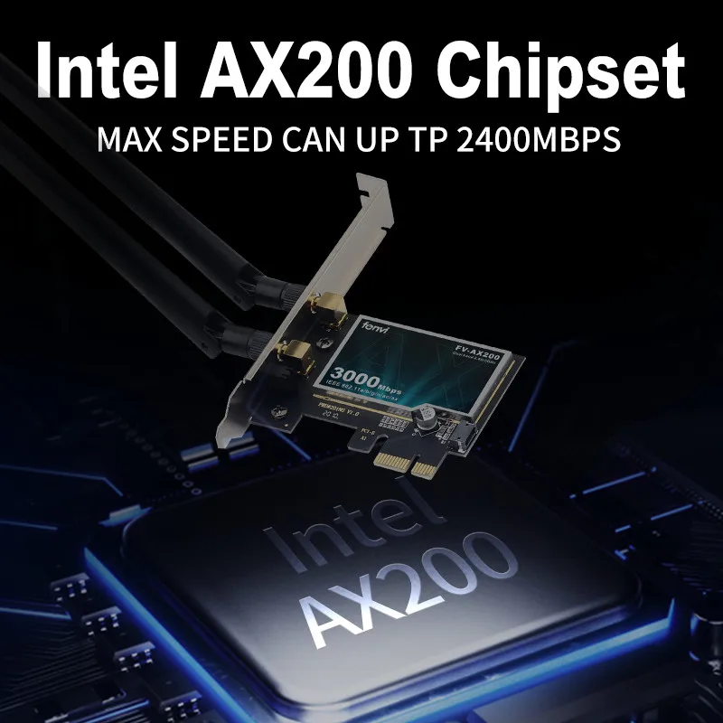 Wi-Fi 6 Intel AX200 3000Mbps беспроводной PCIe адаптер для рабочего стола двухдиапазонный 2 4G/5Ghz