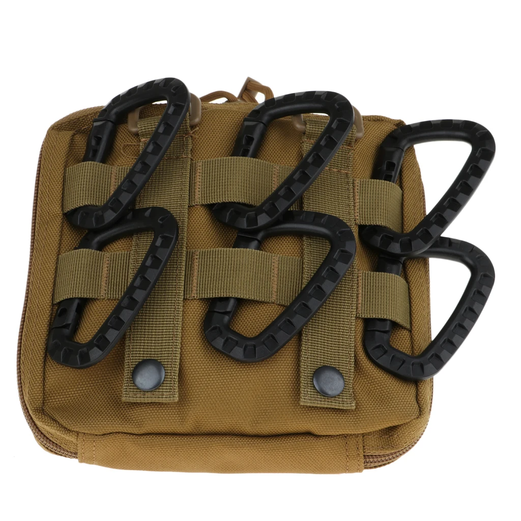 

D-Ring Locking Carabiner, Hard Polymer Lightweight Key Chain and Backpack Clip