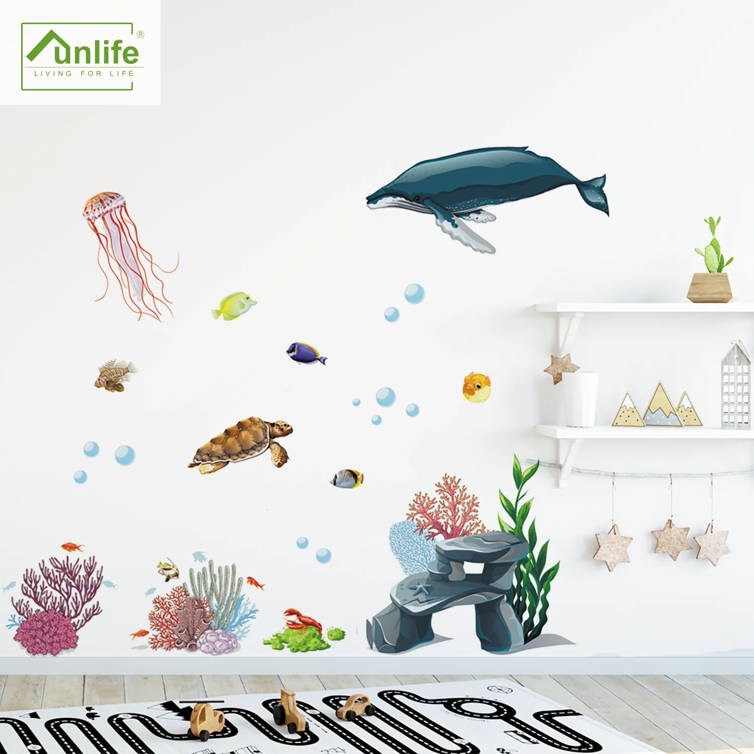 

Funlife®Обои для детской комнаты с изображением морских животных