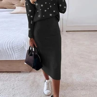 long sleeve casual and tops print piece outfits women fashion suits two streetwear autumn female skirts elegant sets stars piec