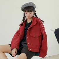 2021 spring summer new fashion indie student chic outwears korean sweet denim jacket women single breasted lapel cowboy jacket