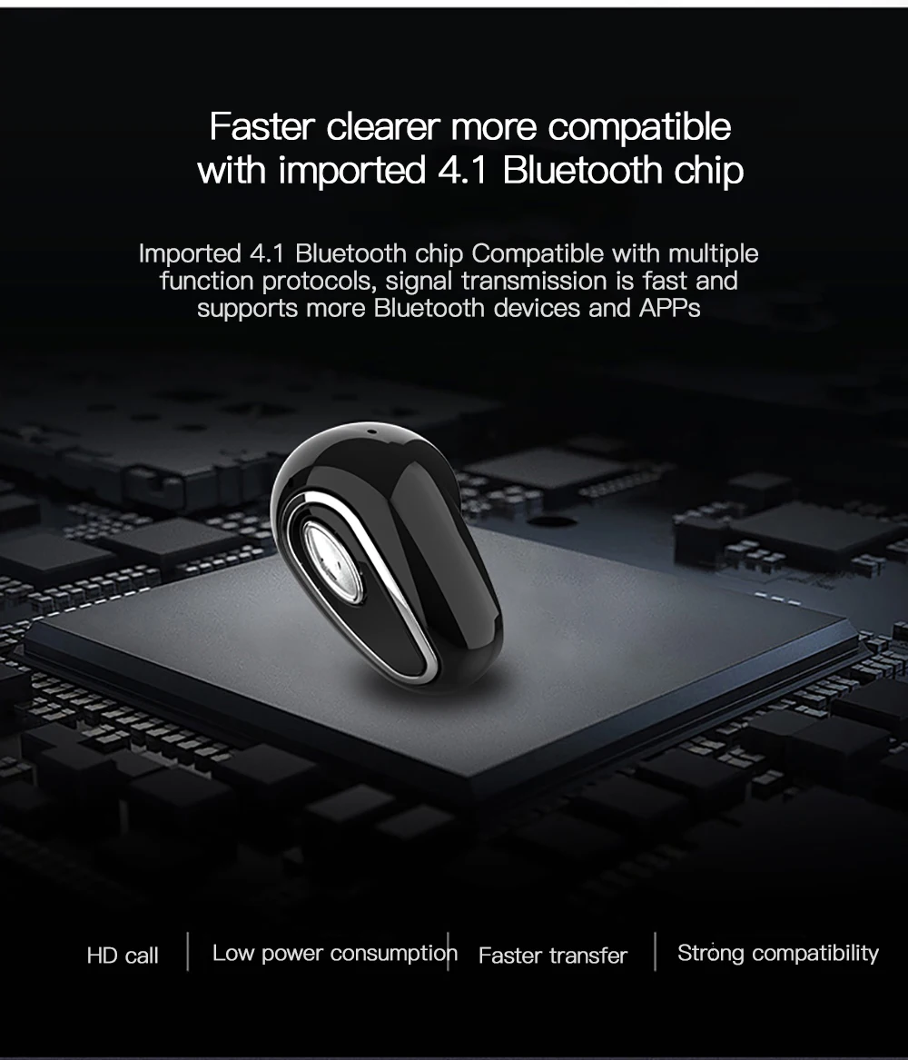 Rovtop Беспроводные наушники с Bluetooth 4,1, мини Беспроводные спортивные наушники с микрофоном, гарнитура для телефона Z4