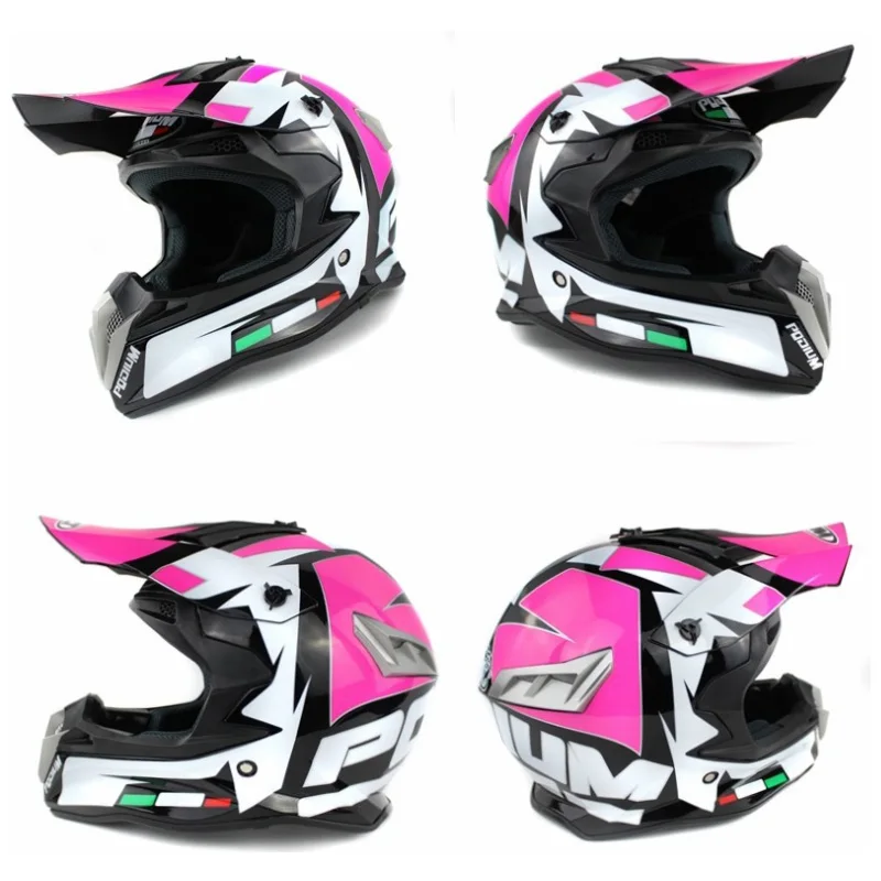 E style Профессиональный Гоночный moto крест шлем-каска moto крест hors маршрут Capacete moto Casco внедорожный мультфильм для взрослых и детей байкерские хел - Цвет: E style