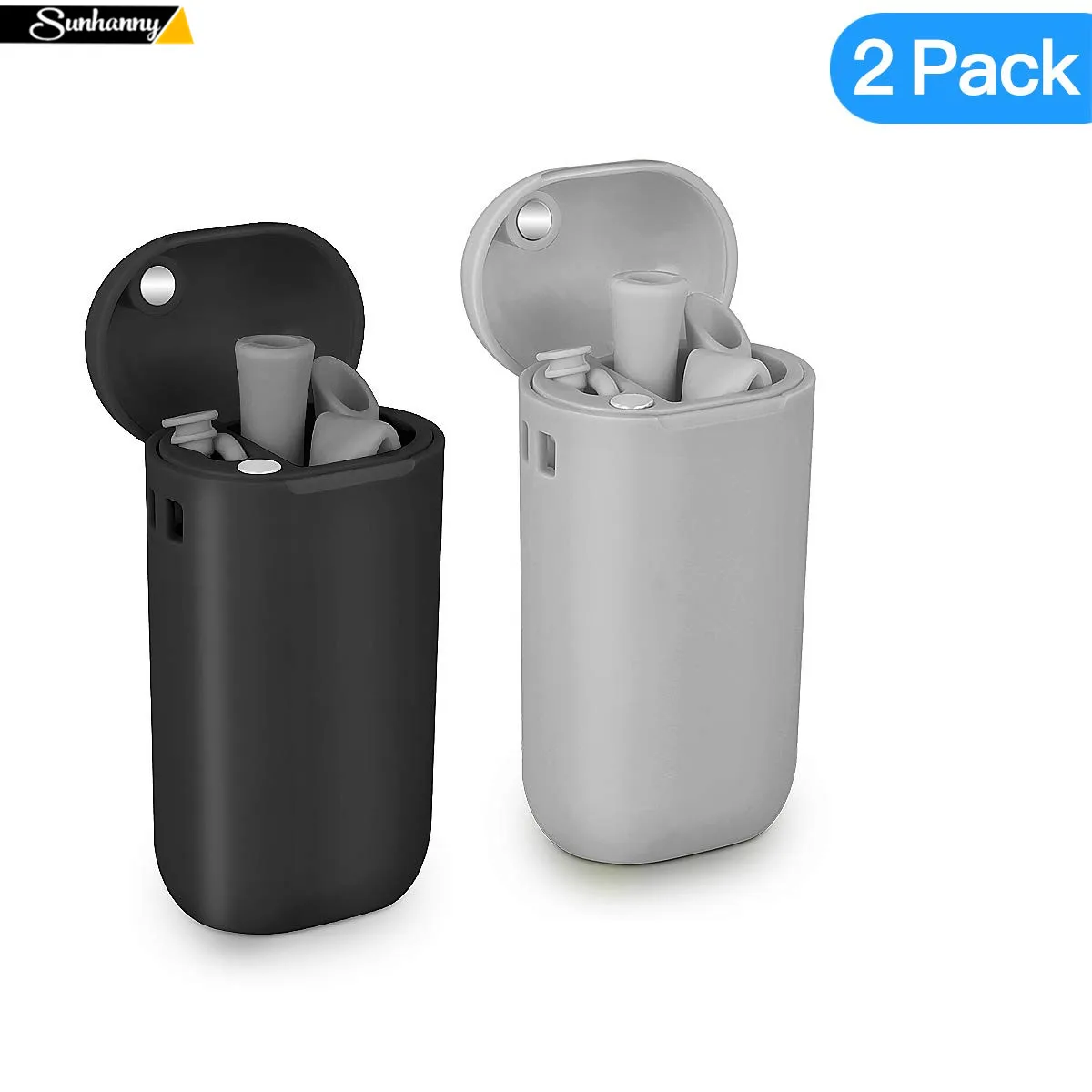 Складная Силиконовая трубочка многоразовая Питьевая солома с чехлом и щетка для