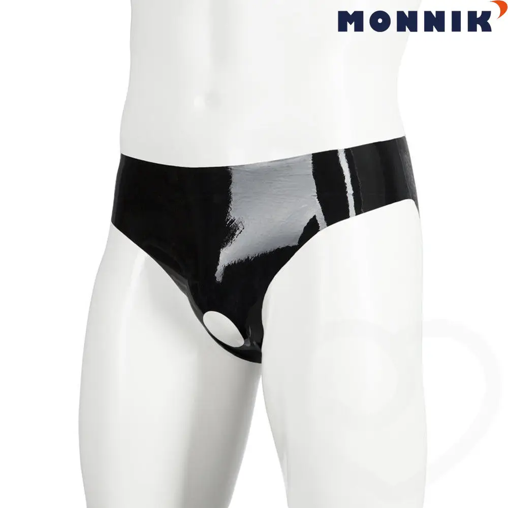 MONNIK latexSexy LingerieMen резиновые мужские шорты нижнее белье сексуальные черные