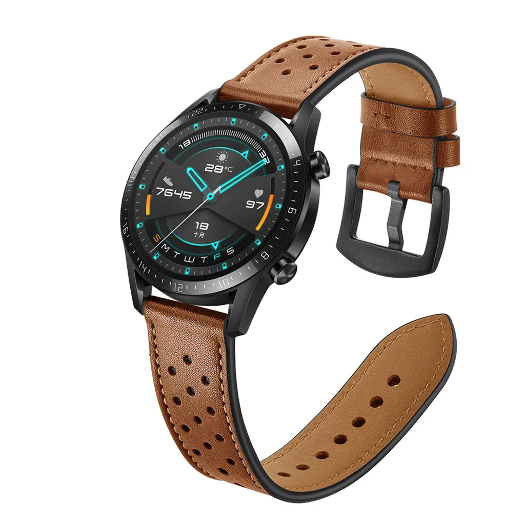 

Leather Strap for Huawei Watch GT 2 46mm Luxury Watchbands huavey huaway gt2 correa de reloj bracelet de montre pasek do zegarka