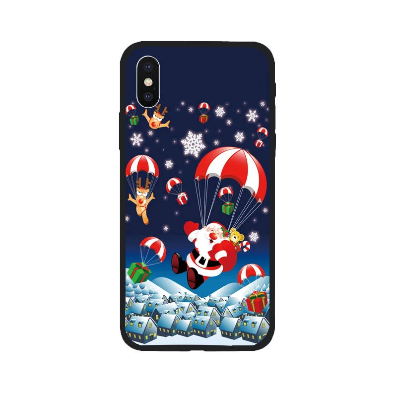 Рождественский Тонкий чехол для мобильного телефона 6 6s 7 8 iPhone 5 5S SE plus x 10 xs max xr