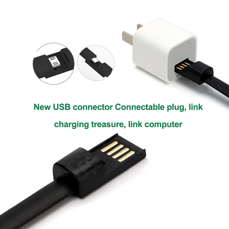 USB браслет для зарядного устройства плоский 8-игольчатый кабель быстрой зарядки