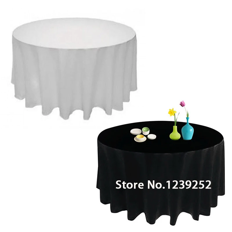 UNDASA 90 дюймов белый/черный круглый стол и атласной отделкой банкетная Свадебная