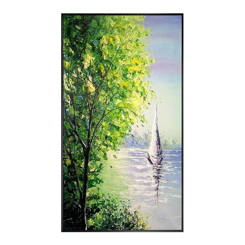 Лидер продаж Красивая весенняя речная зеленая фотография и лодка чистая