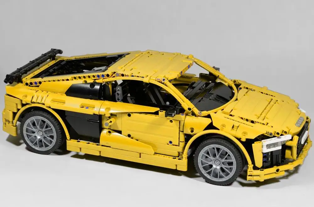 without motor part Новинка техника серии Audi по форме спортивного автомобиля R8 Technic MOC 4463 модели наборы строительных блоков Кирпичи diy игрушки подарок - Цвет: without motor part