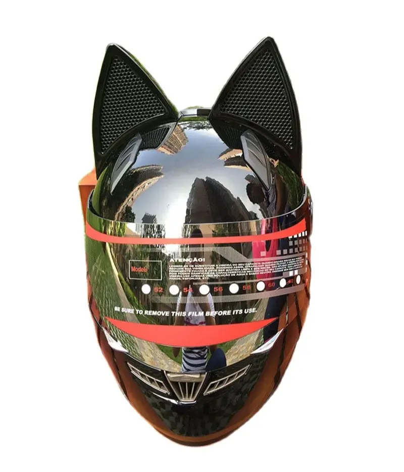 Крутой Полнолицевой нитринос Милая Черная кошка мотоциклетный шлем Four Seasons