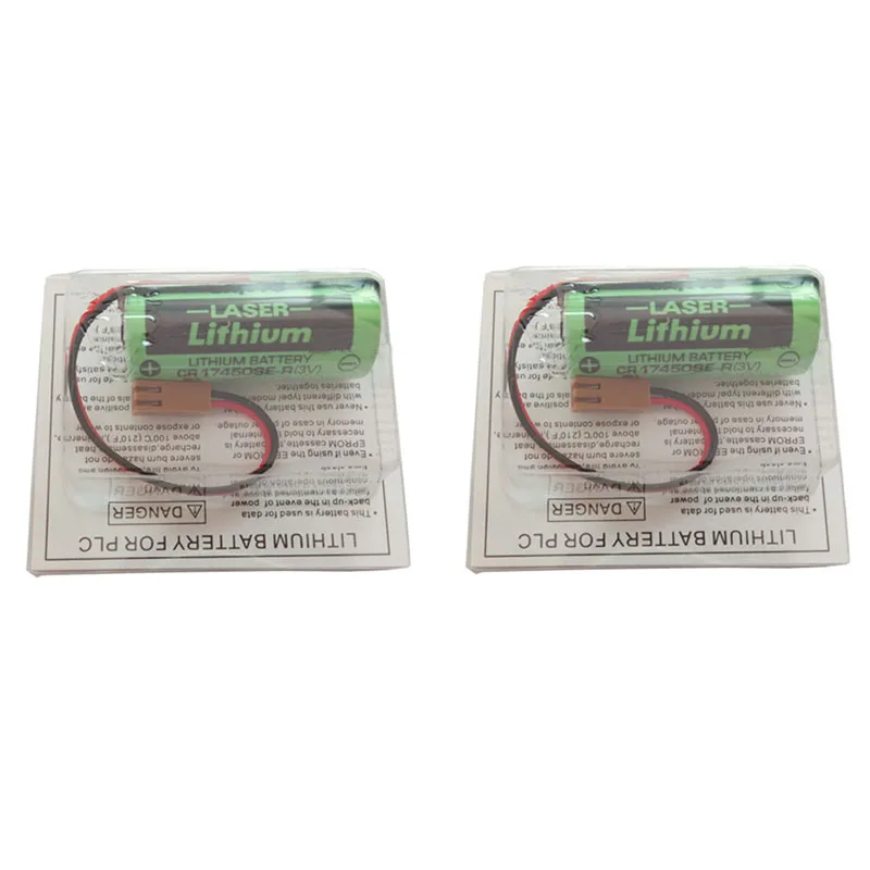 

2PCS Original CR17450SE-R 3V CR17450 17450 FANUC Li-ion Battery Replacement for SONYO A98L-0031-0012 A02B-0200 with Brown Plug