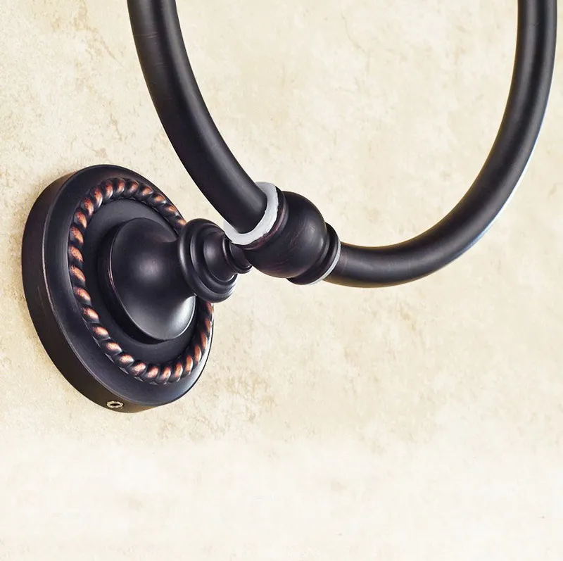 Масло втирают Бронзовый настенный круглое полотенце кольцо для ванной полотенца