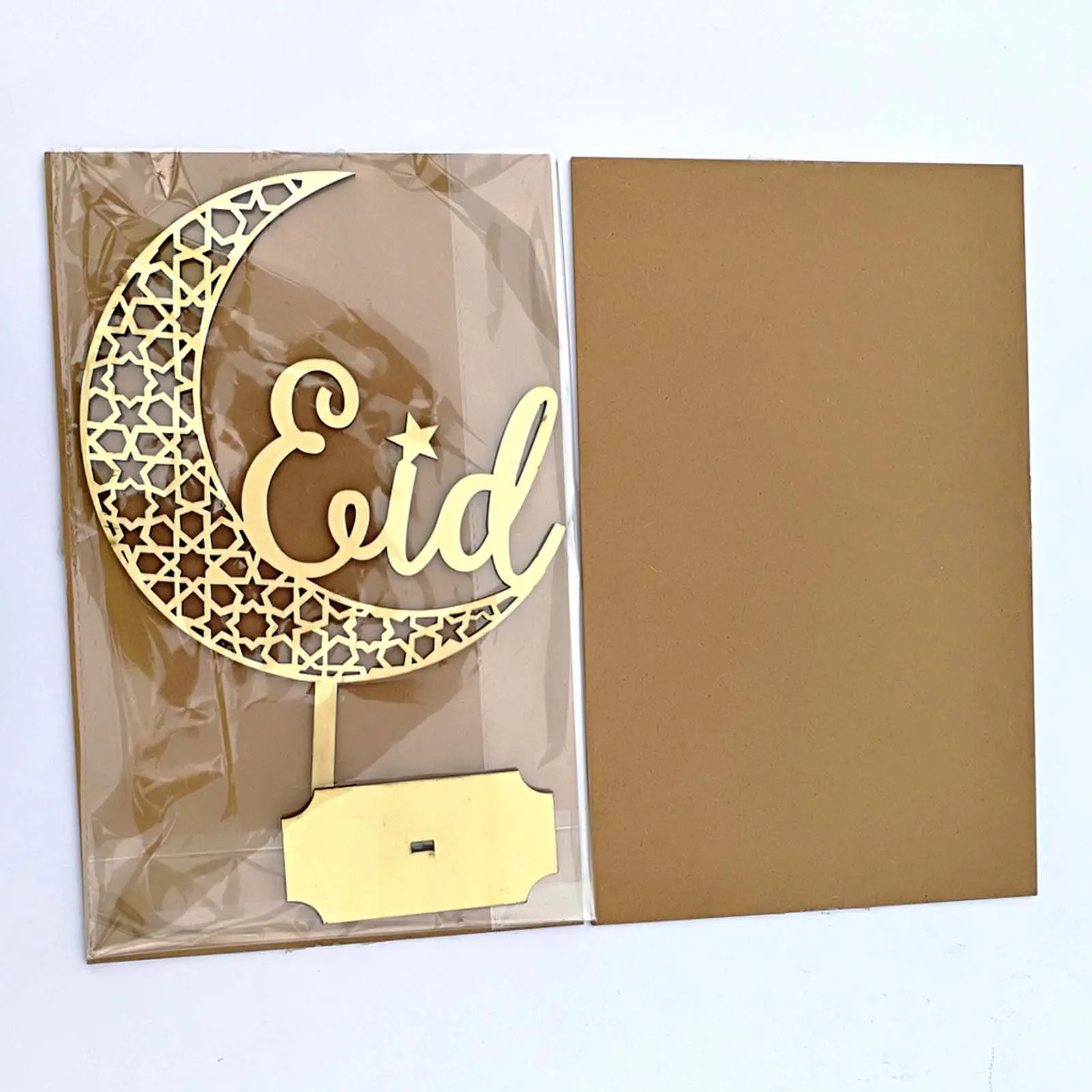 

Wooden Crafts Ornaments Creative Eid Mubarak Ramadan Moon Hollow Letters Figurines Festival Miniatures Crafts Decoration 2021