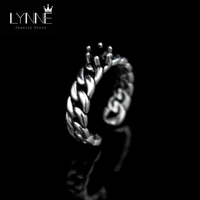 LYNNE ювелирные изделия Модные античные посеребренные твист Плетение Черный