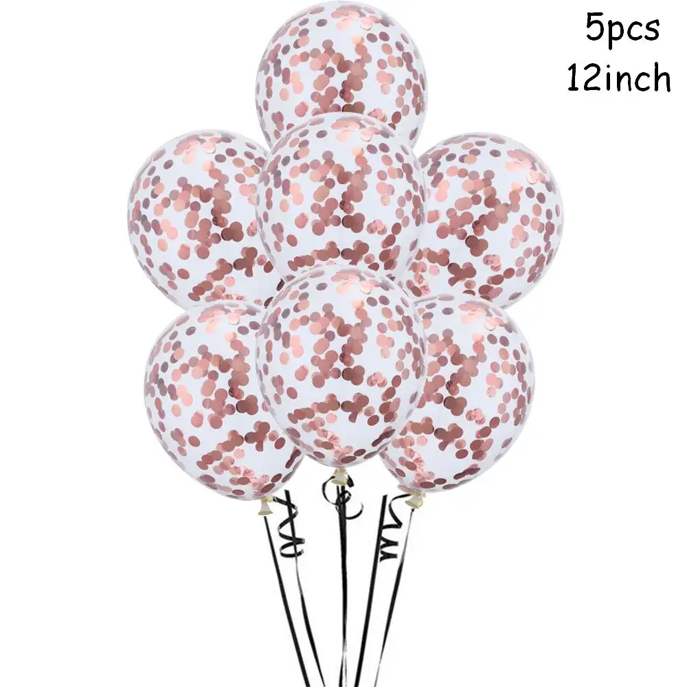 5 pcs confetti ball 10 шт./лот, 18 дюймов, розовое золото, сердце, фольга, шары, свадьба, день рождения, вечеринка, декор для детского душа, принадлежности, подарки на день Святого Валентина - Цвет: 5 pcs confetti ball