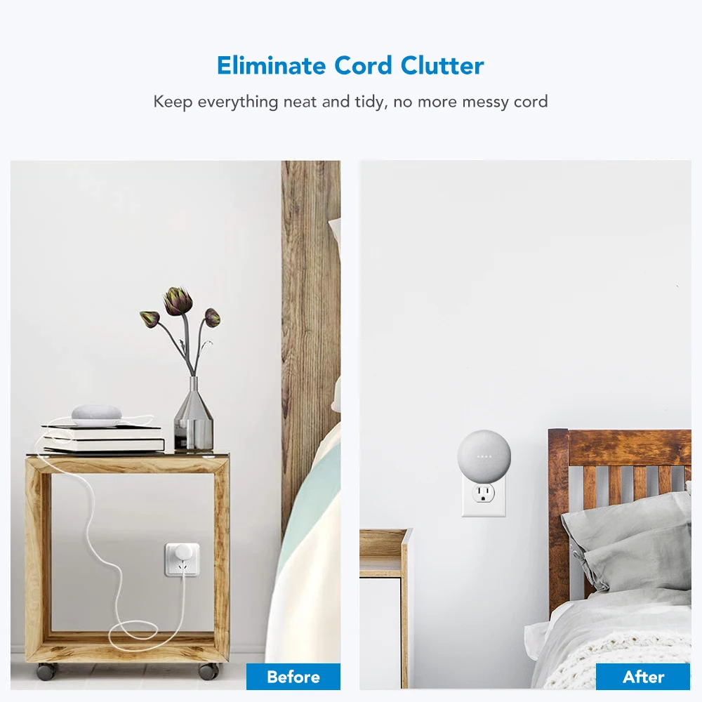 Настенный держатель KIWI для Google Nest Mini (2 е Поколение) компактное крепление экономии