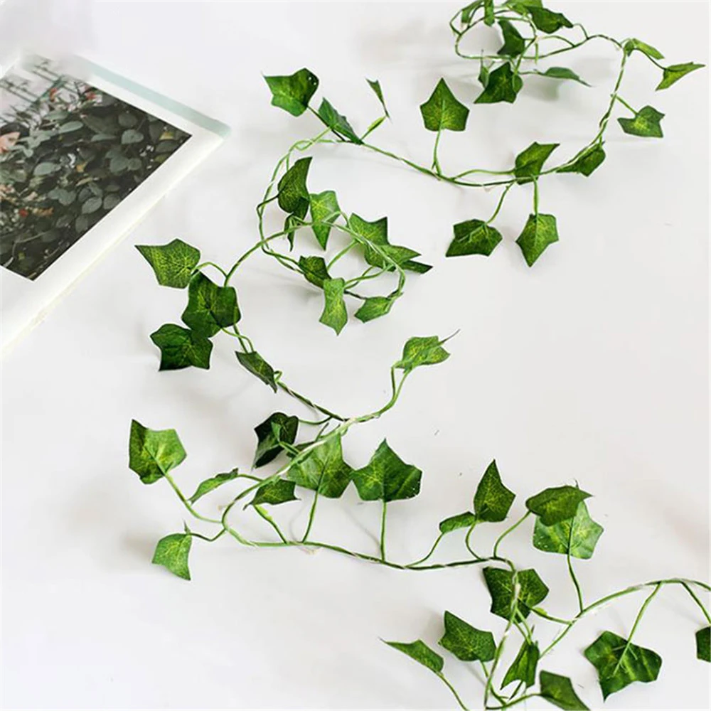 

10m 100led Lvy Vine String Lights Fake Green Leaf Home Wedding Party Hanging Garland Artificial Plant Decoration LED String Lamp