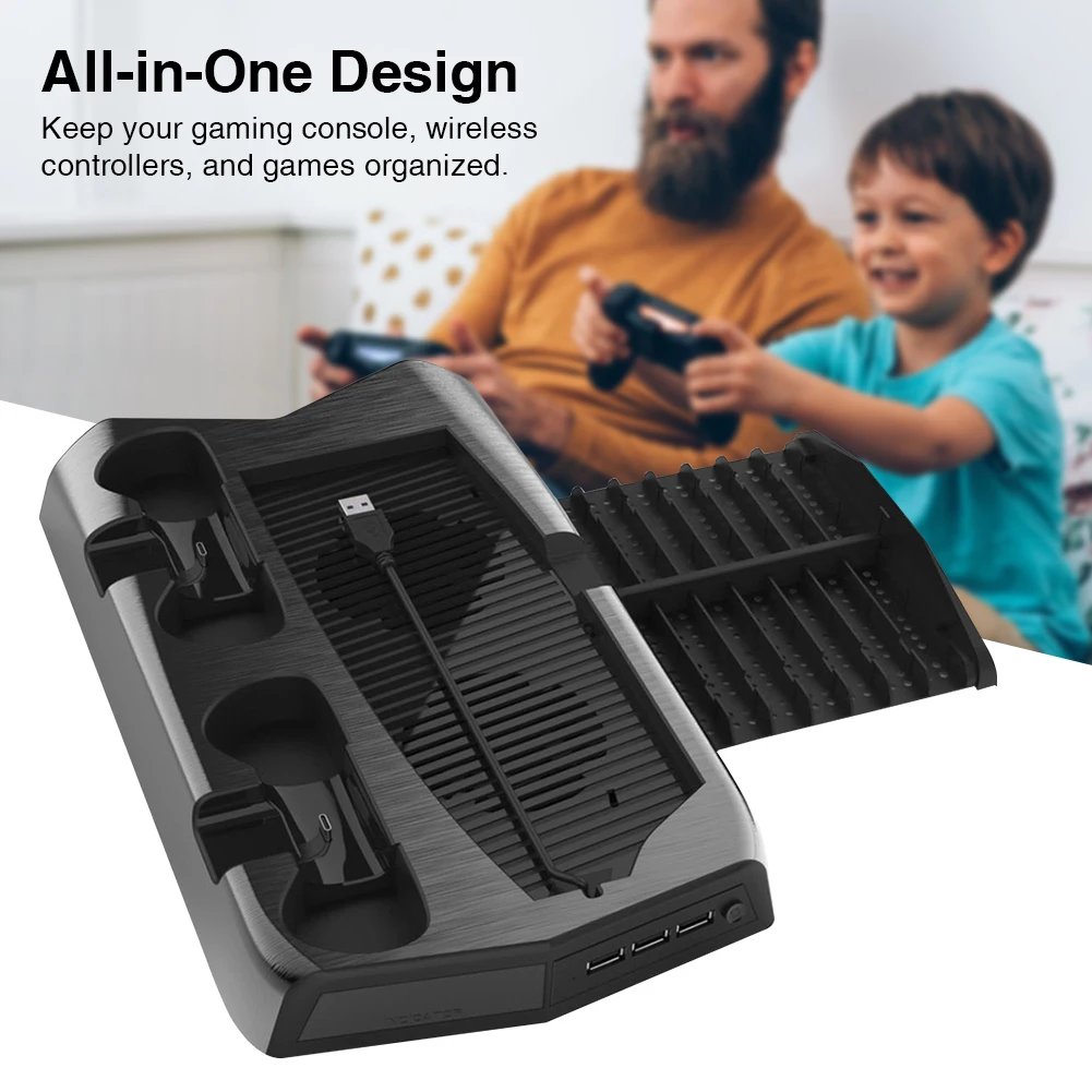 

3 USB Ports Space Saving With Cooling Fan Vertical Stand Gaming Home Charging Station Dock Retractable Storage For Playstation5