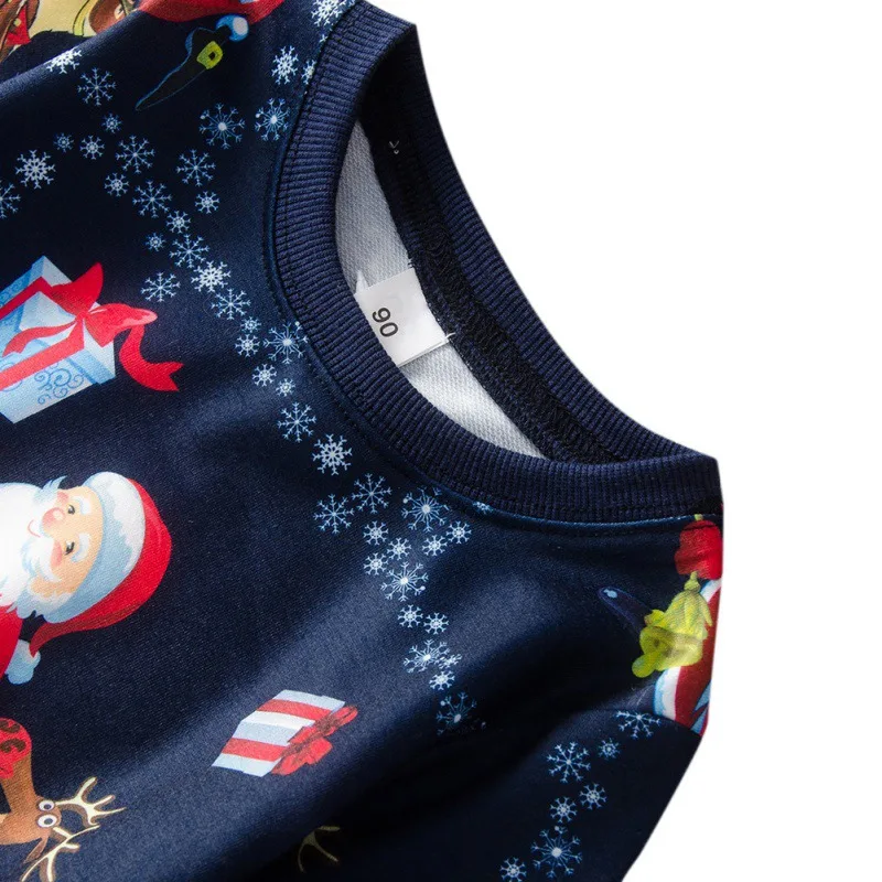 

Autumn Children's Cartoon Christmas Pattern Sweater Children's Long-Sleeved Sweatshirts Casual Children's Outerwear Clothes