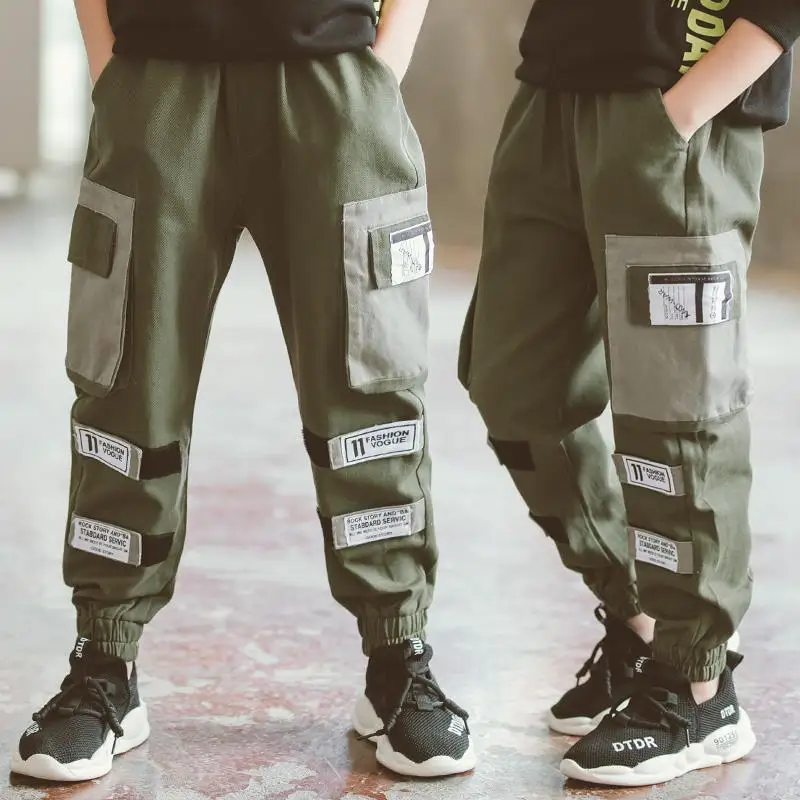 Штаны для мальчиков хлопковые повседневные спортивные штаны одежда подростков 4