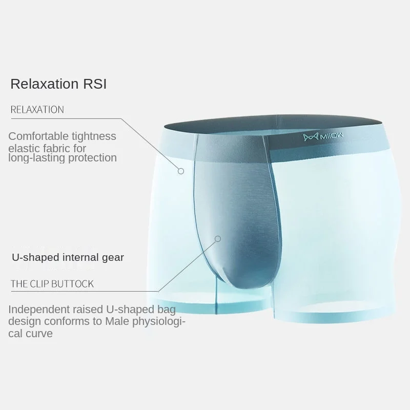 

Brand MiiOW Ice Silk Men's Underwear Adult Graphene Antibacterial Boxer Shorts for Boys Seamless Summer Thin Pants