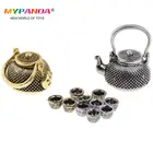 1: 12 миниатюрная обеденная посуда для кукольного домика, 6 шт., металлический чайный набор, чайная чашка, Детские Подарочные игрушки