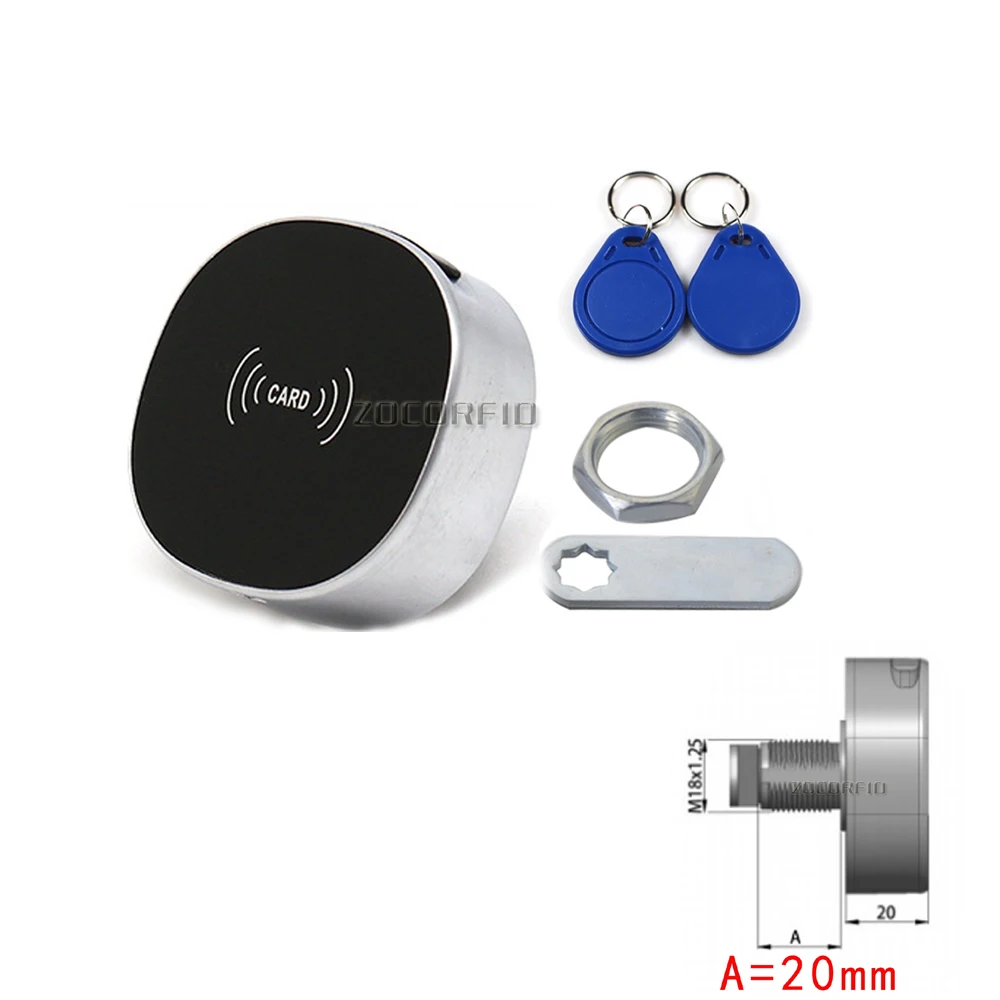 L20mm RFID 13,56 МГц сухая батарея шкаф умный ящик Locksafety электронный замок для ящика, офис RFID замок ящика - Цвет: L20mm