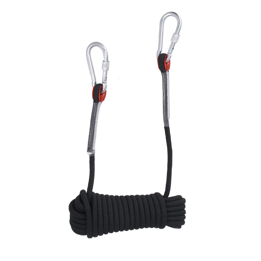 

10M 10mm Thickness Tree Climbing Safety Sling Rappelling Rope Auxiliary Cord Equipment (Black)