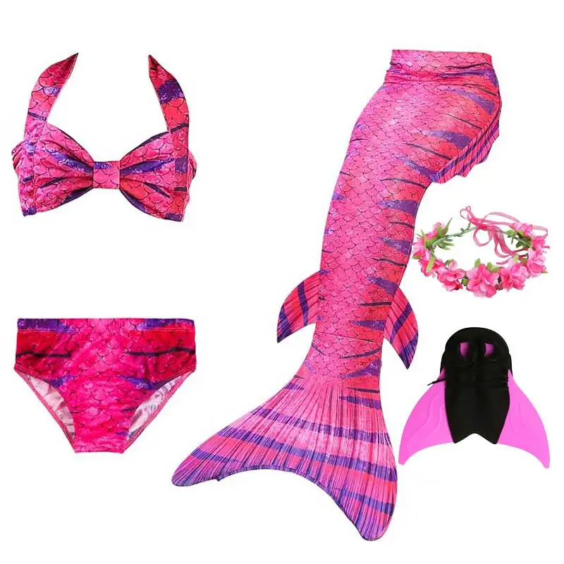 

Mermaid Tail With Monofin For Swimming Cosplay Costume 3D Printed Spandex Mermaid Dress Bikini Swimsuit Halloween Costume