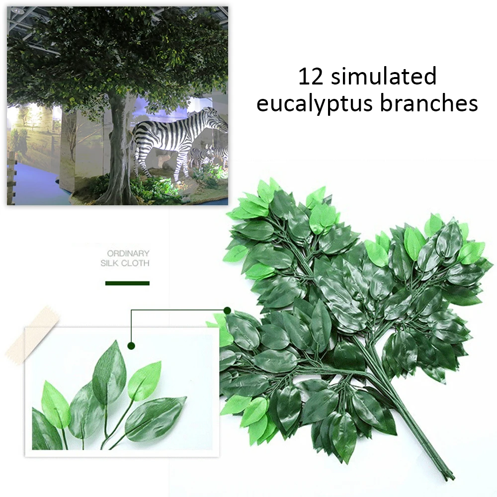 12 шт. Искусственный лист фикус гинкго билоба пластиковые ветви деревьев наружные листья ручной работы для DIY вечерние украшения для дома и офиса