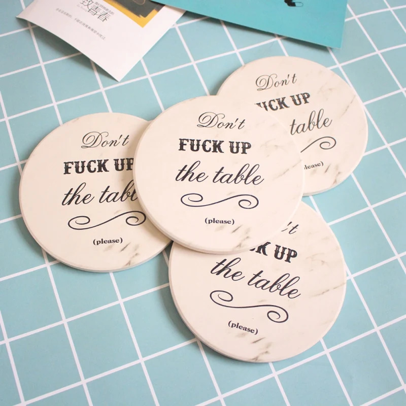 HwHome 4 шт. деревянная керамическая мягкая водная подставка Бытовая личность