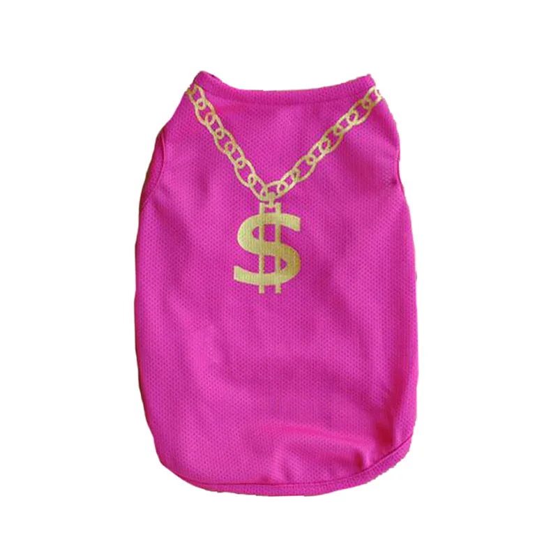 Plum Red Dollar Pawstrip XS-L жилет для собак, летняя одежда для собак, черные футболки для маленьких собак, чихуахуа, Йоркского мопса, жилет для кошек, костюм - Цвет: Plum Red Dollar