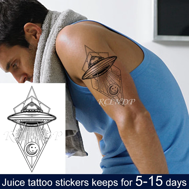 

Waterproof Temporary Juice ink Tattoo Sticker Moon Line Geometric Shape Fruit Gel Long lasting tatto Art for Men Women