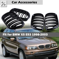 front hood kidney grille bumper black shape grill fit for bmw e53 x5 2000 2003car accessories replacement part