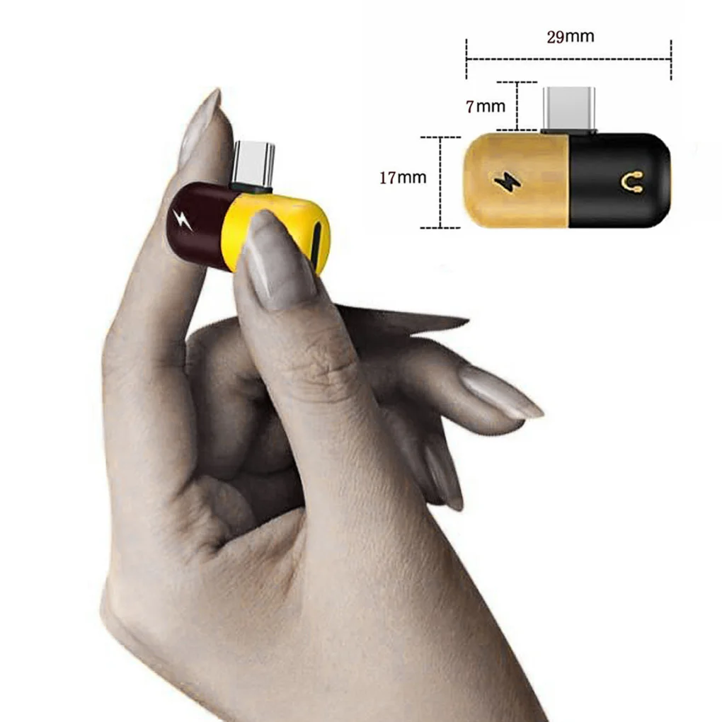 

Type-C to 3.5 mm Earphone Jack Adapter 2 in 1 USB C Audio Cable Converter Charging Splitter Headphone Adapter