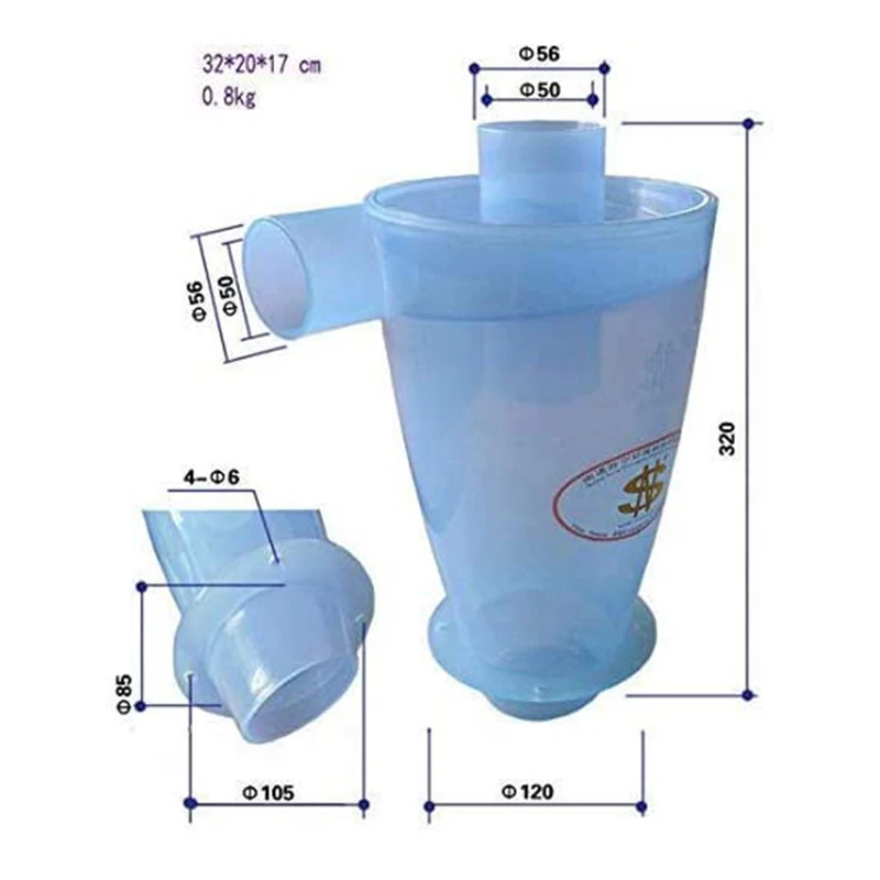 

Dust Cyclone Collector Transparent Compound Supercharger High Efficiency Dust Cyclone Vacuum Cleaner Filter Collector