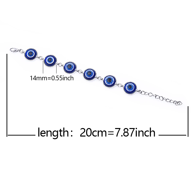 

5Pcs/Lot Vintage Lucky Turkish Evil Eye Glass Locket Pendant Women Bracelet Blue Eyes Chain Bangle Diy Women Men Gift Jewelry